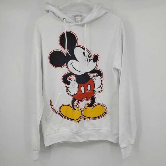 Disney Parks Front Graphic Logo Long Sleeved Hooded Sweatshirt Small - Picture 1 of 10